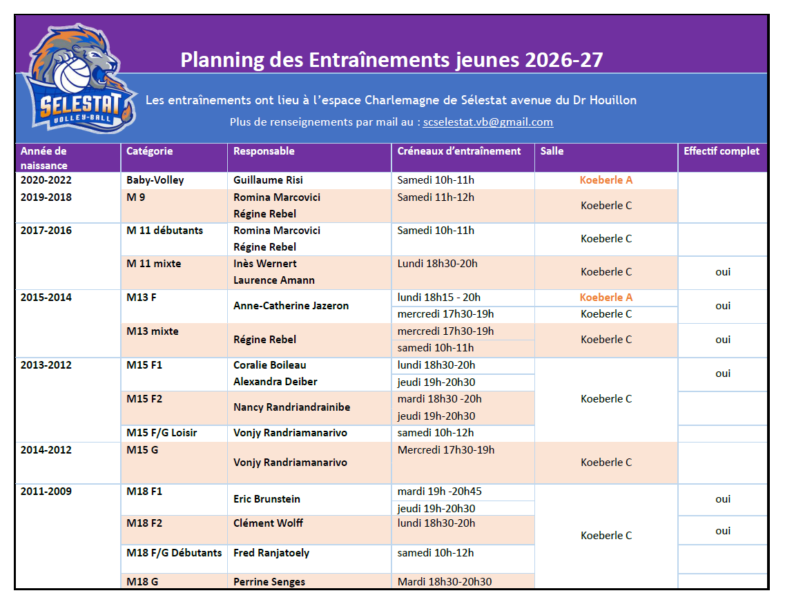 planning jeunes